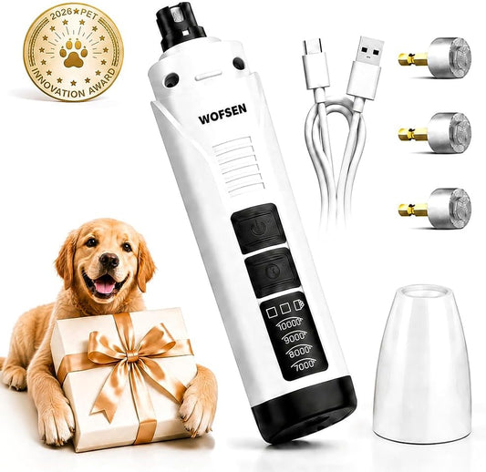 Dog Nail Grinder, Ultra-Quiet 37Db, Low Vibration Pet Claw Trimmer Painless