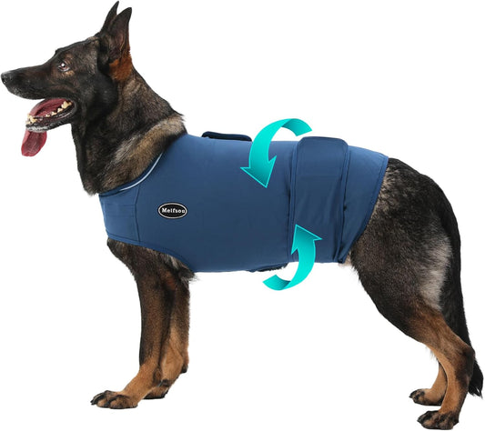 Meifsou Dog Anxiety Vest, Skin-Friendly Thunder Jacket for Dogs, Dog Calming Shirt for Thunder, Fireworks, Vet Visits and Separation - Keep Pet Calm without Medicine, Fit for Small Medium Large Dogs