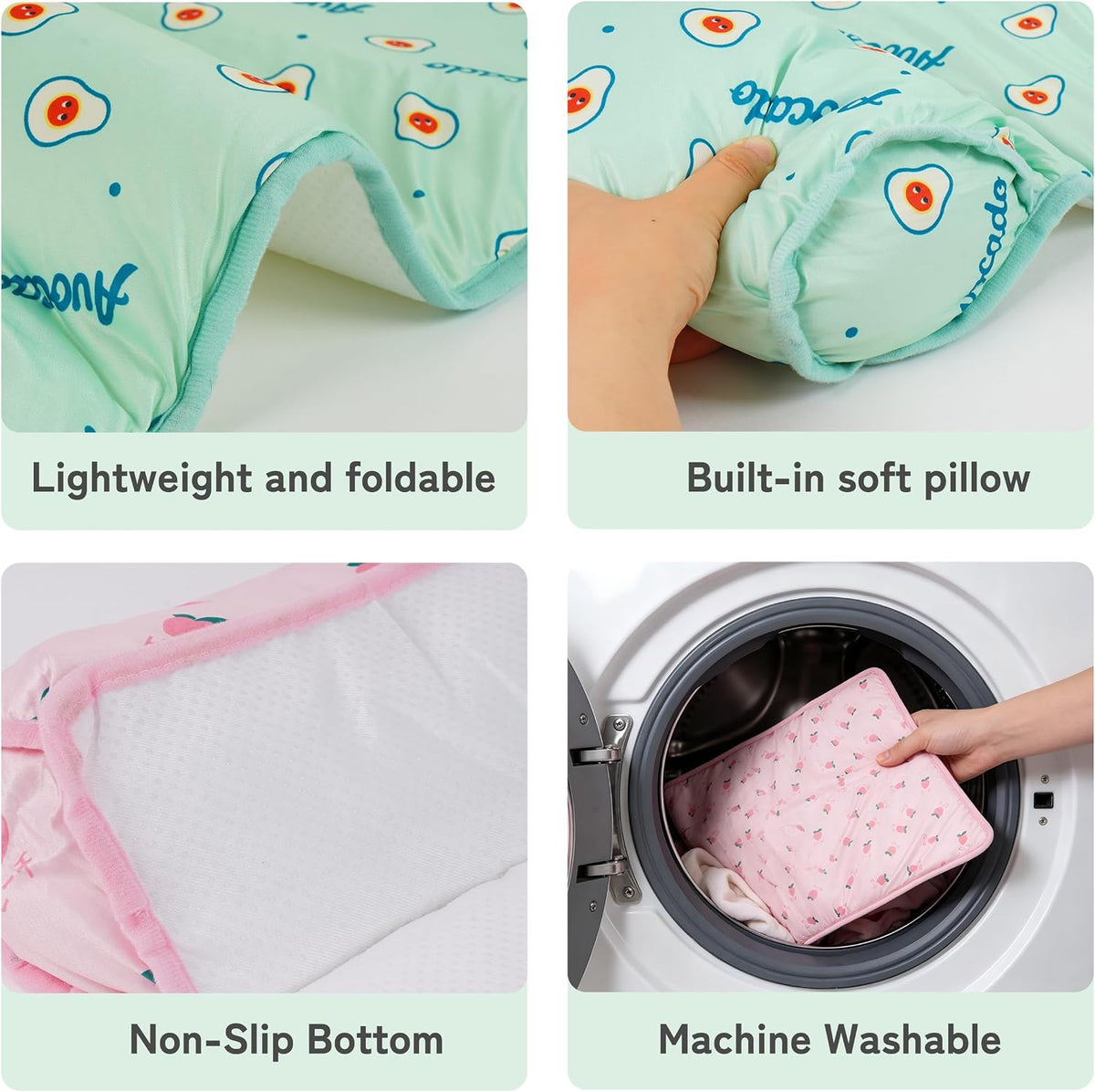 PUMYPOREITY Cooling Dog Bed, Pet Cooling Mat with Pillow, Ice Silk Cooling Dog Blanket, Self Cooling Pad for Cat,Dog, Washable Summer Pet Mat for Kennel, Crates, Sofa, Floor, Green, S