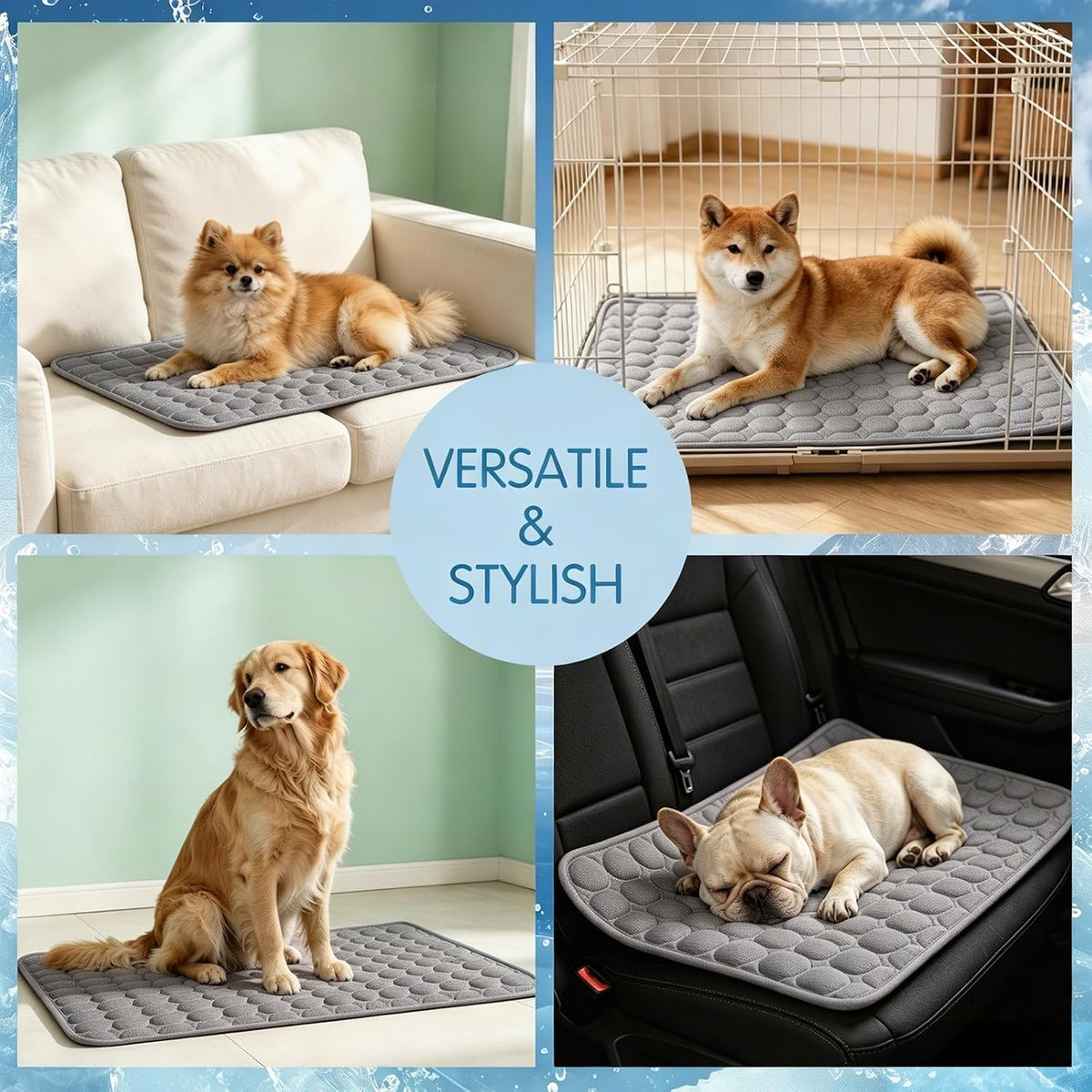 Pet Cooling Mat for Dogs & Cats, Q-Max>0.4 Washable Cooling Pad