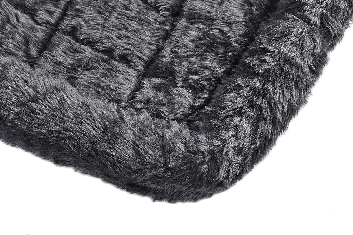 Midwest Homes for Pets Quiettime XXS Dog Bed - Gray Faux Fur Bolster, Ultra-Soft and Machine Washable, Fits 18-Inch Crates and Carriers, for Small Dogs and Cats