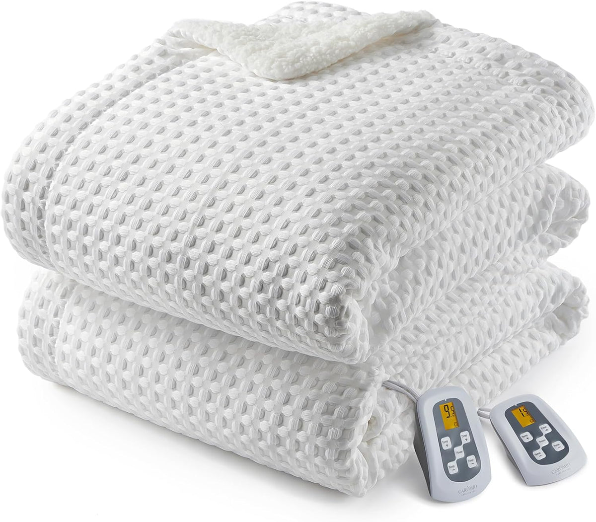 CAROMIO Heated Blanket King Size with LCD Dual Controller