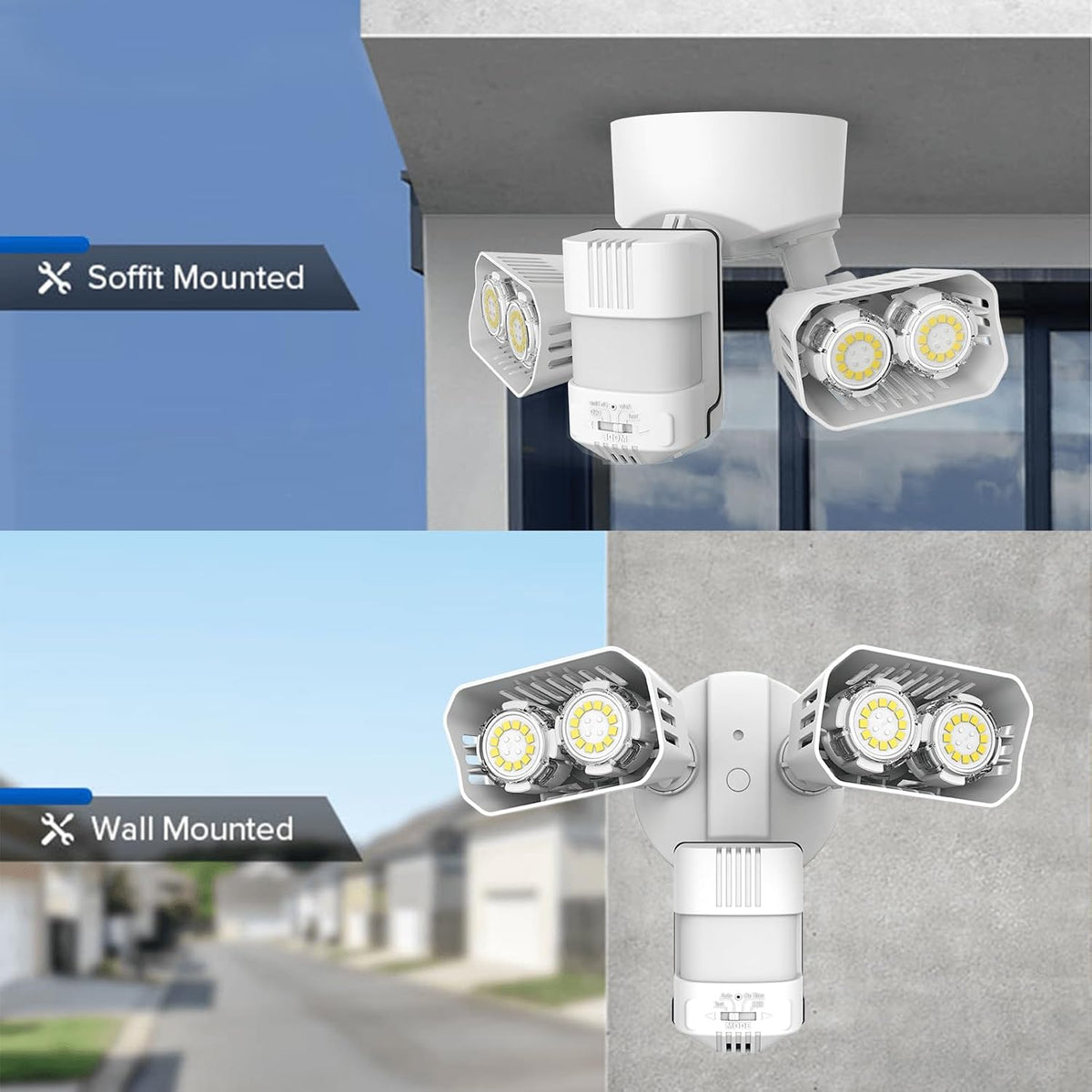 SANSI 28W 3500LM Motion Sensor Outdoor Lights, IP65 5000K (White)