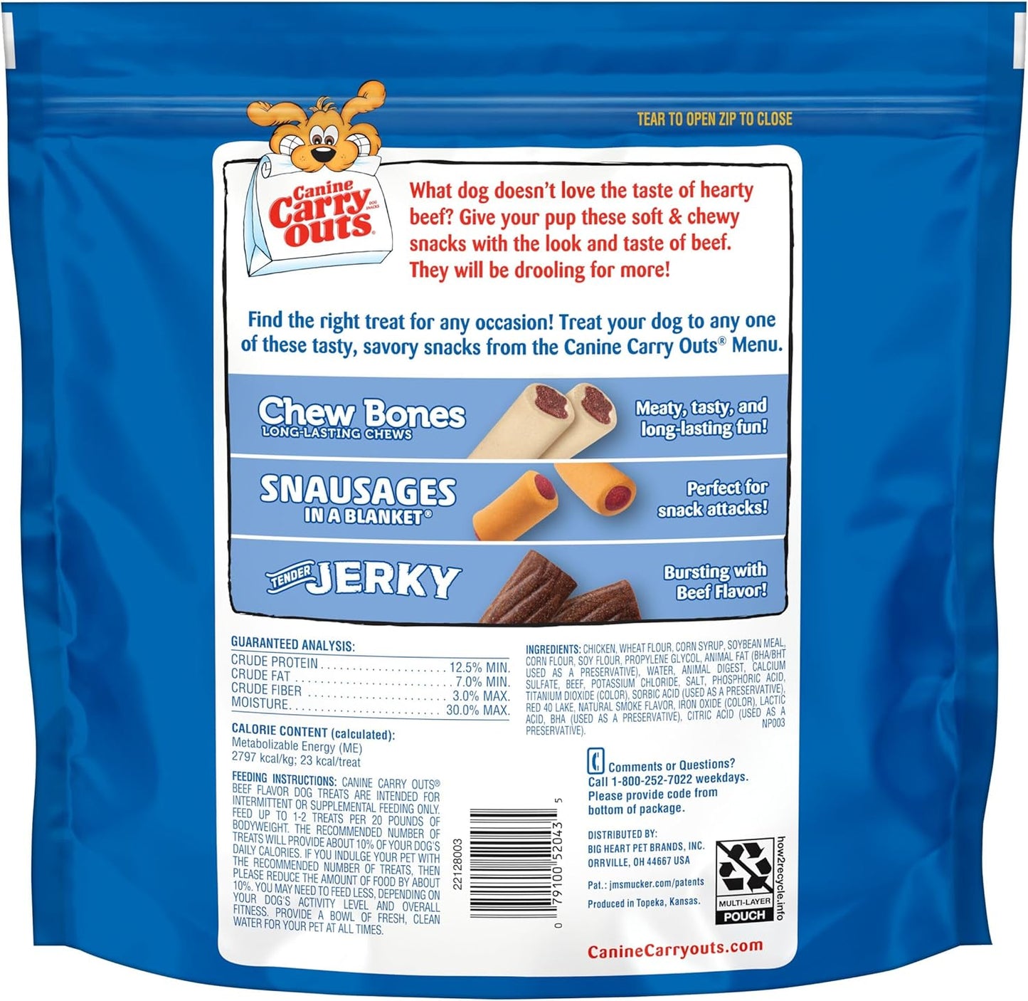 Canine Carry Outs Beef Flavor Dog Treats, 47Oz Bag