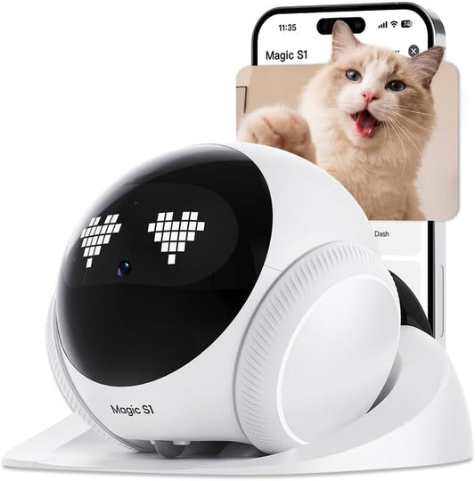 Mobile Pet Camera Robot, 1080P App-Controlled Home Camera for Dogs Cats