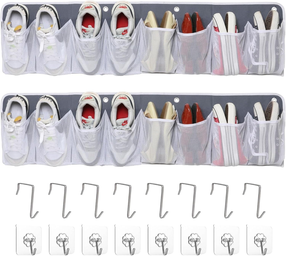 RV Shoe Storage for Bedside - 16 Extra Large Pocket Entryway Shoes Rack