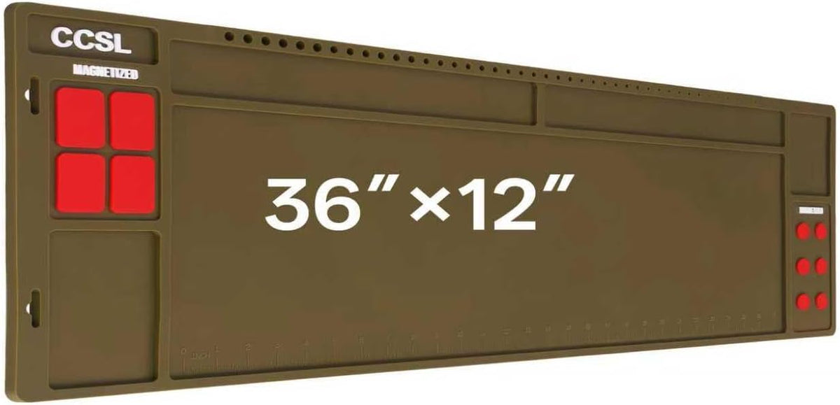 Rifle Shotgun Gun Cleaning Mat,36" X 12" Magnetic Gun Cleaning Mats for All Guns, Anti-Slip Rifle Repair Gun Mat with Organizer Parts Tray, Gun Cleaning Mat Large