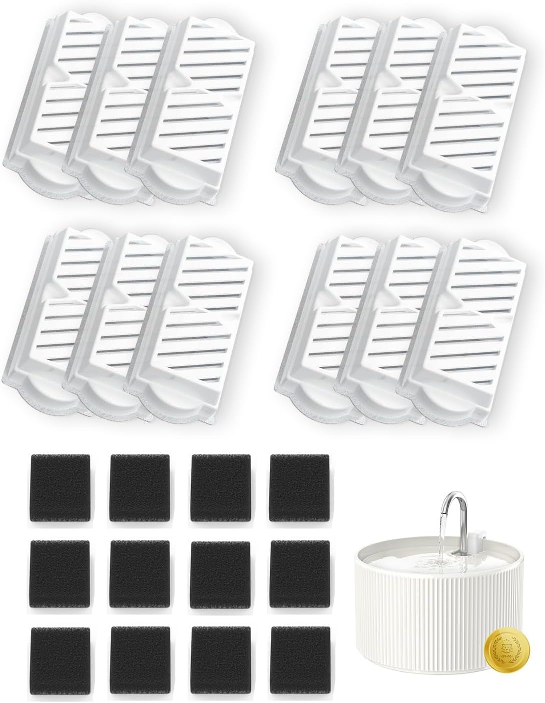 Lawfery 12+12 Pack Ceramic Cat Water Fountain Filters Replacement