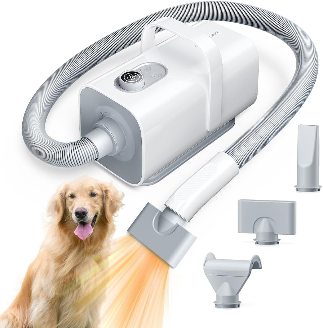 Homerunpet Dog Dryer for Grooming, 43Db Ultra Quiet Pet Blow Dryer