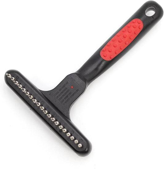 Jeffers Pet Magic Spring Undercoat Rake for Dogs & Cats, Pet Deshedding Brush, Undercoat Hair Removal Rake, Grooming Tool for Detangling, Removing Fur & Mats, Red Black Handle - Single Row 20 Pins