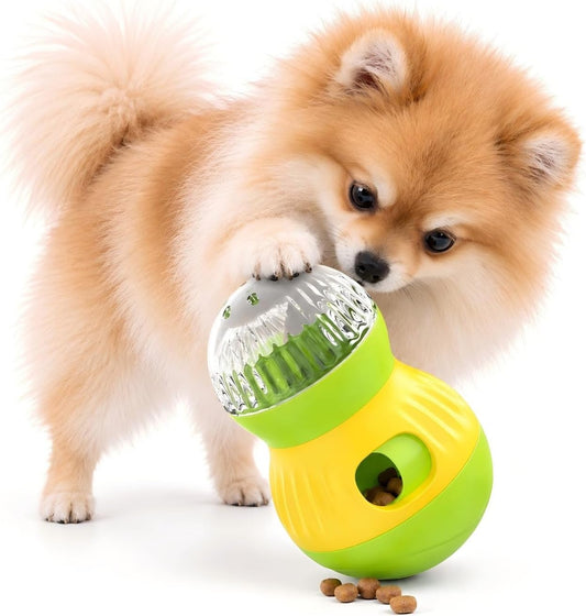 Wobble Treat Dispenser Toy with Slow Feeding for Small Dogs & Cats(Green)