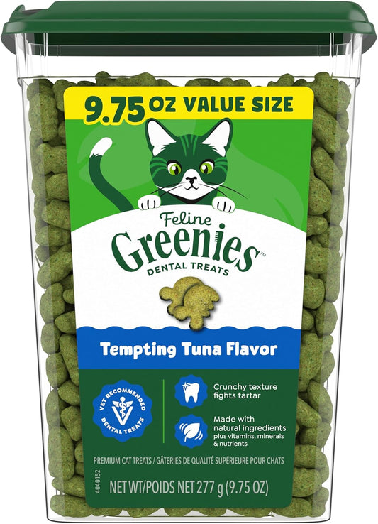 Greenies Feline Natural Dental Cat Treats, Tempting Tuna Flavor, 9.75 Oz