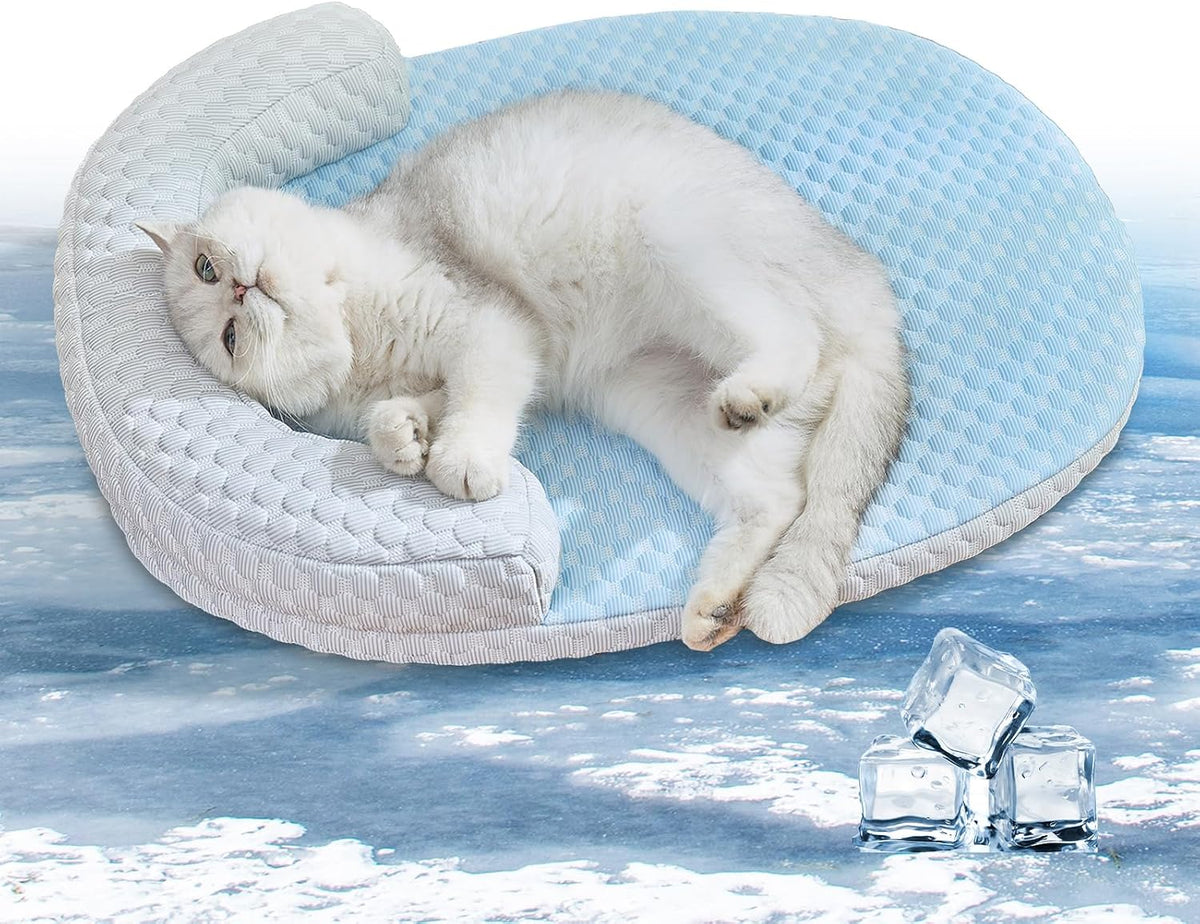 CATISM Summer Cat Cooling Mat Cooling Mat for Cats with U-Pillow