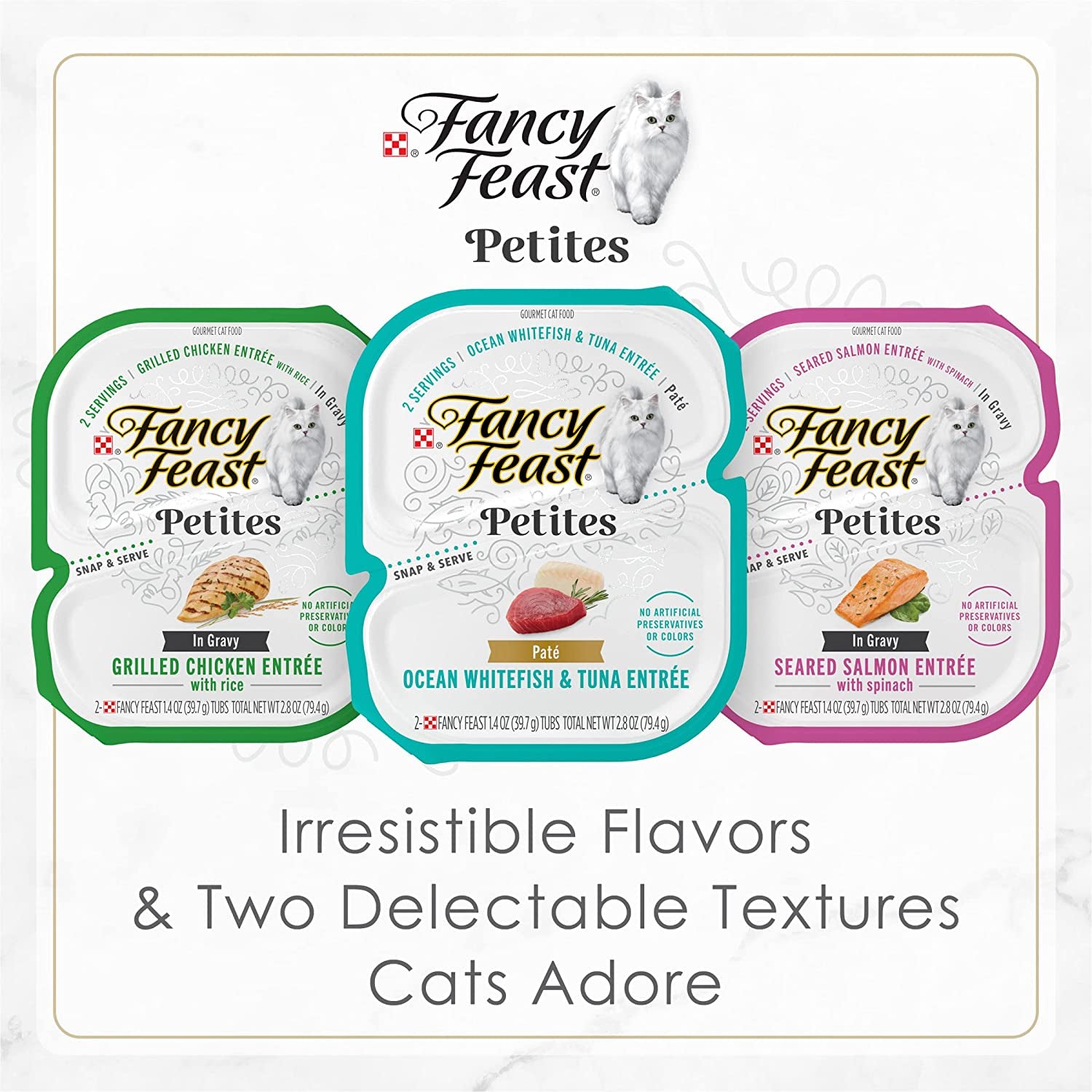 Purina Fancy Feast Petites with Roasted Turkey Entrée with Sweet Potato in Gravy Gourmet Wet Cat Food - (Pack of 12) 2.8 Oz. Tubs