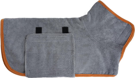 Dog Bathrobe Super Absorbent Dog Towels Microfiber Bath Robe Towel for after Bath Warm Keeping Dogs Cold Weather Coats