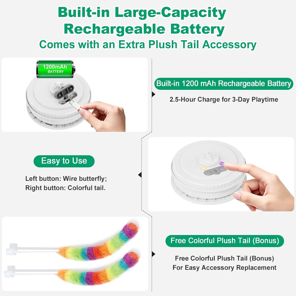 Interactive Cat Toys for Indoor Cats,Automatic Kitten Tunnel Toys