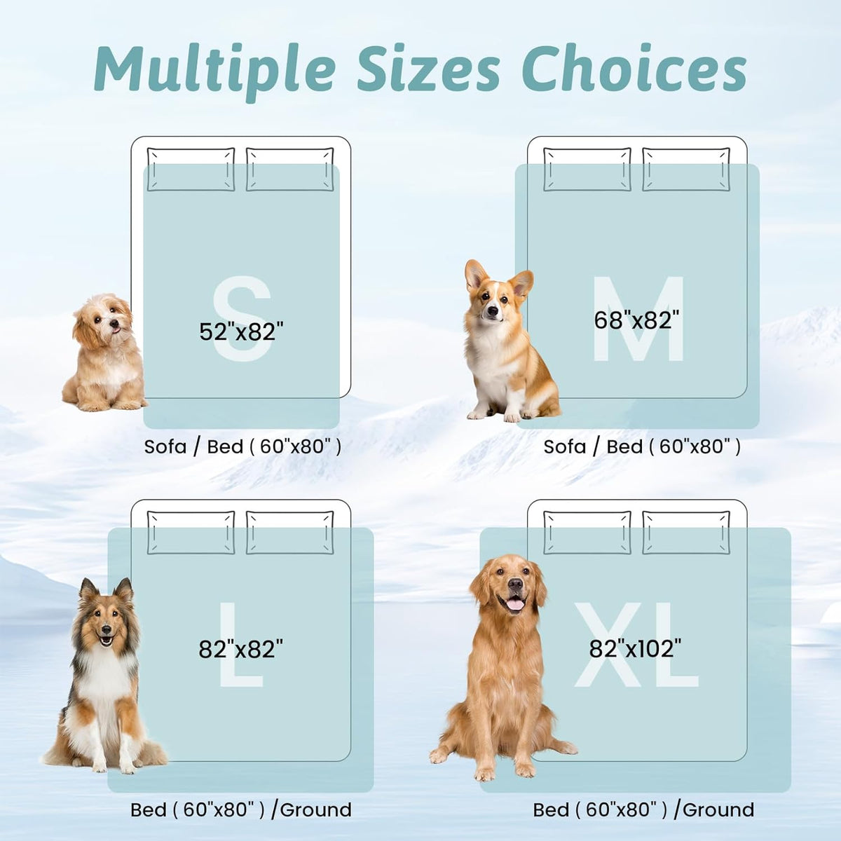 COZY KISS Dog Cooling Mat 82"X102" Q-Max>0.4, Extra Large Waterproof Cooling Dog Bed Cover, Leakproof Non-Slip Pet Mat, Furniture Protector Washable Cooling Blanket for XL Dogs, Sofa Cover(Gray)