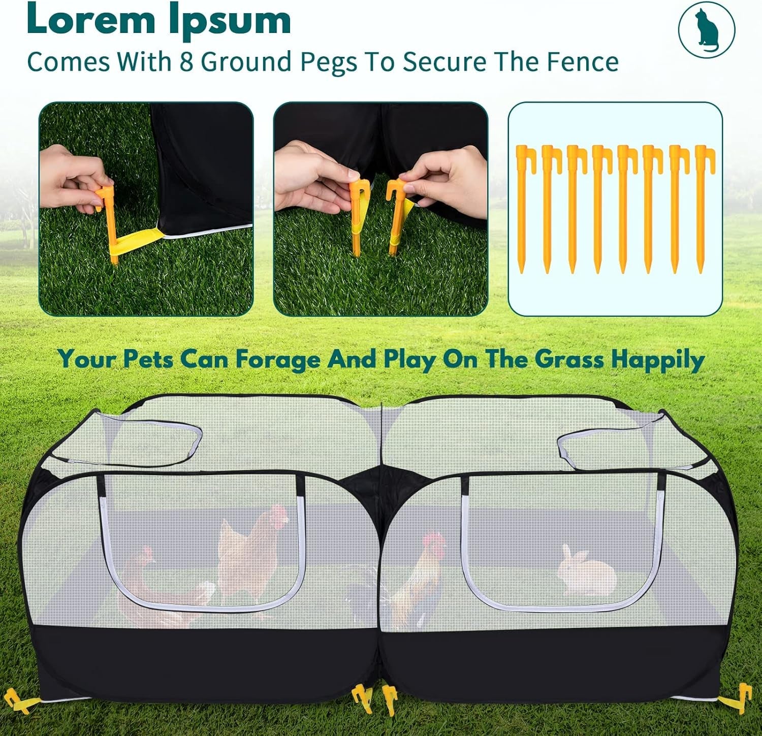 Small Animals Playpen,Pet Cage Tent Large Chicken Run Coop with Detachable Bottom Breathable Transparent Mesh Walls, Foldable Pet Enclosure for Puppy Kitten Rabbits Indoor Outdoor Playpen