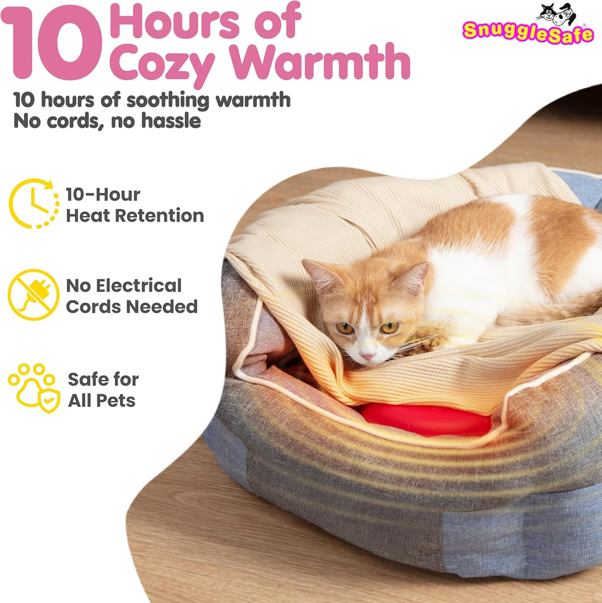 Snugglesafe Microwave Pet Heating Disc, Heating Pad for Kittens & Cats