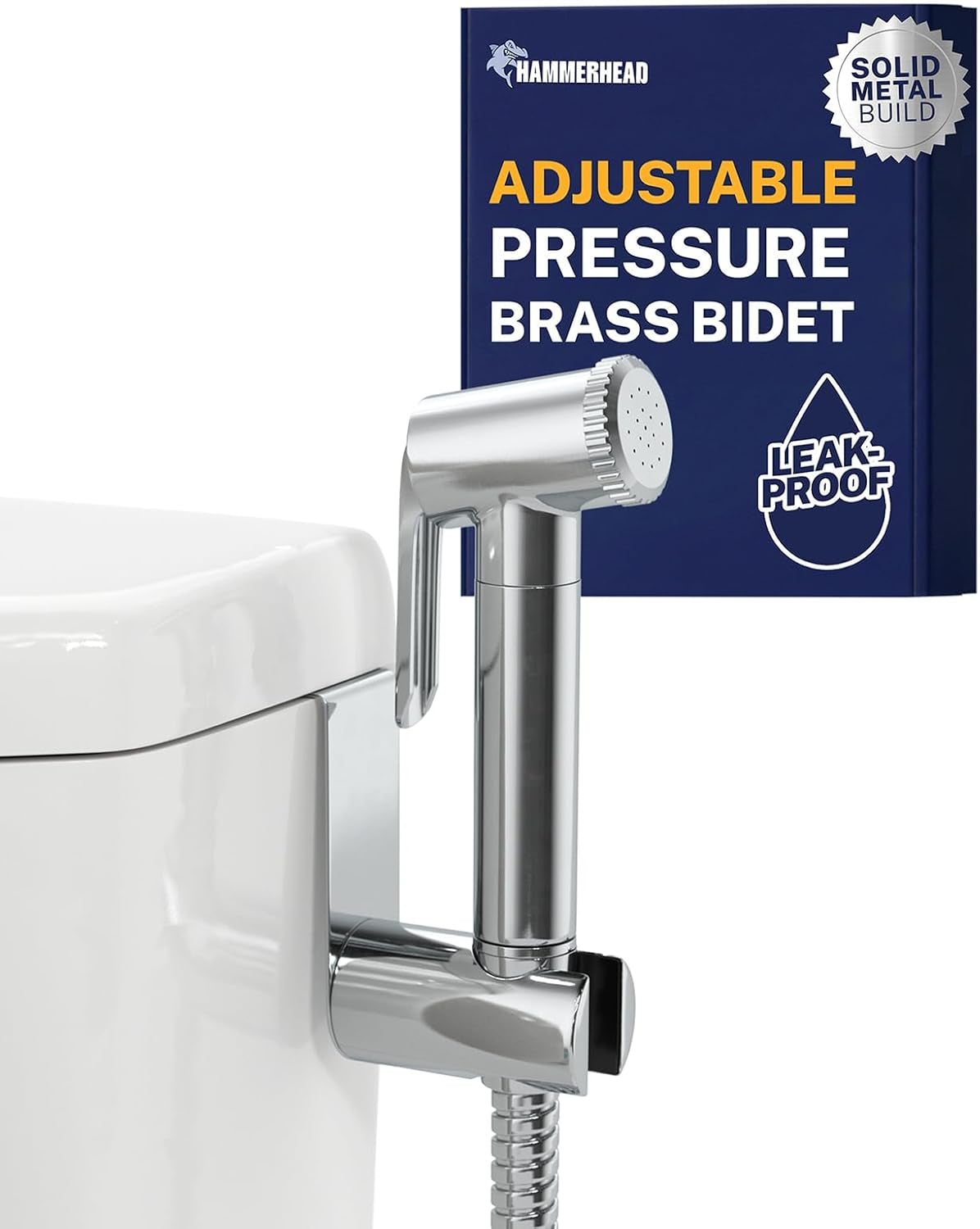 Hammerhead Metal Handheld Bidet Sprayer for Toilet, Adjustable Pressure