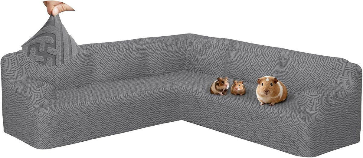 Sectional Couch Covers L Shape Sofa Cover 1 Piece Stretch Corner Couch Covers Non Slip Washable Sofa Slipcovers Soft Fleece Furniture Protector for Dogs Pet（X-Large, Dark Gray）