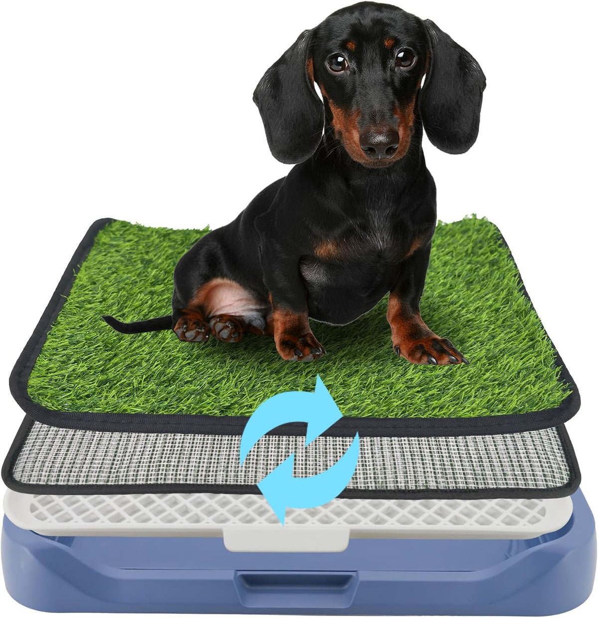 Dogs Artificial Turf Grass Potty Pee Pad with Tray, 2 Pack Puppy, 18"X14"