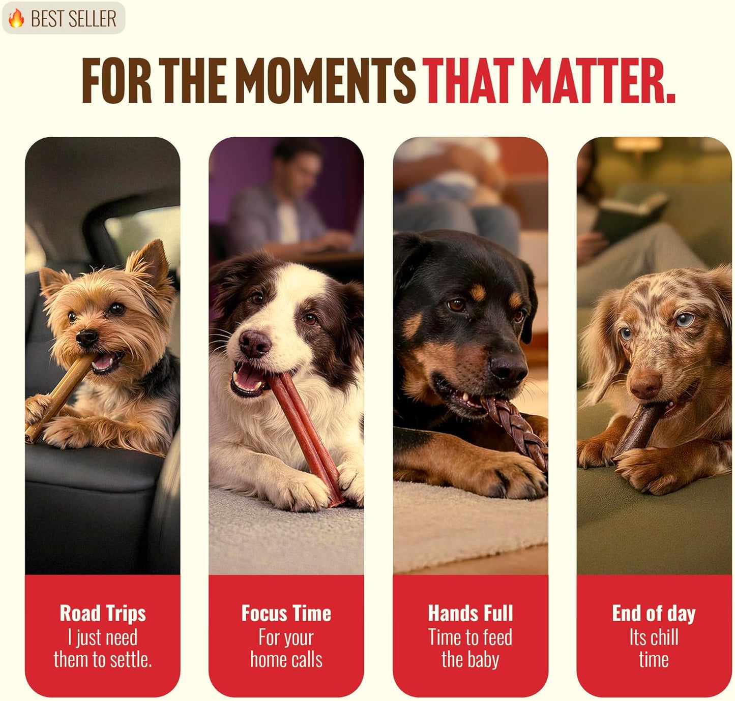 Natural Farm Odor-Free Collagen Chews, (12-Inch, 12-Pack), Long Lasting Bully Sticks & Rawhide Alternative Dog Treats, 95% Collagen, High Protein Best Dental Dog Treats – Medium & Large Dogs