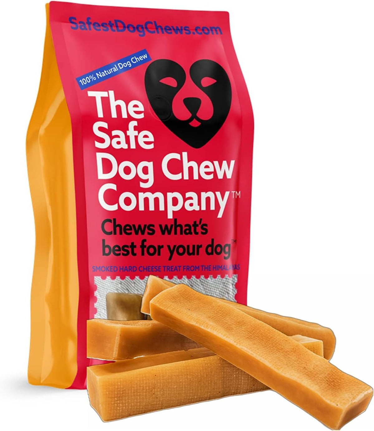 Himalayan Large Yak Cheese Chews, Long-Lasting Hard Chew for Dogs, 4 Count