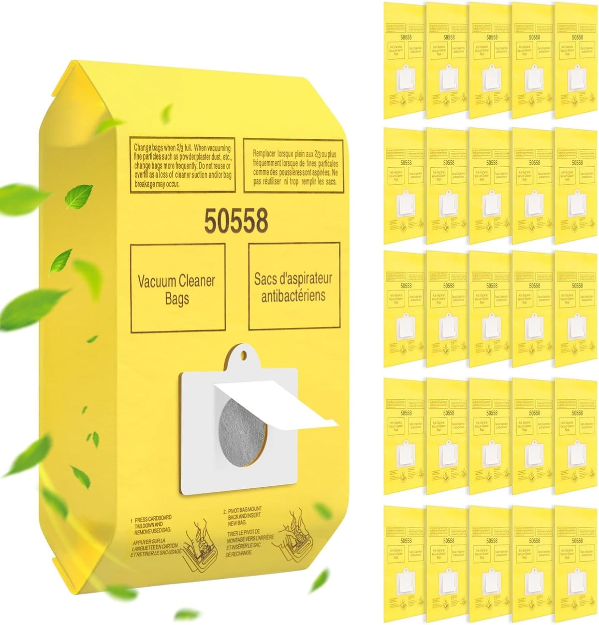 50 Pack 50558 Replacement Canister Vacuum Bags for Kenmore