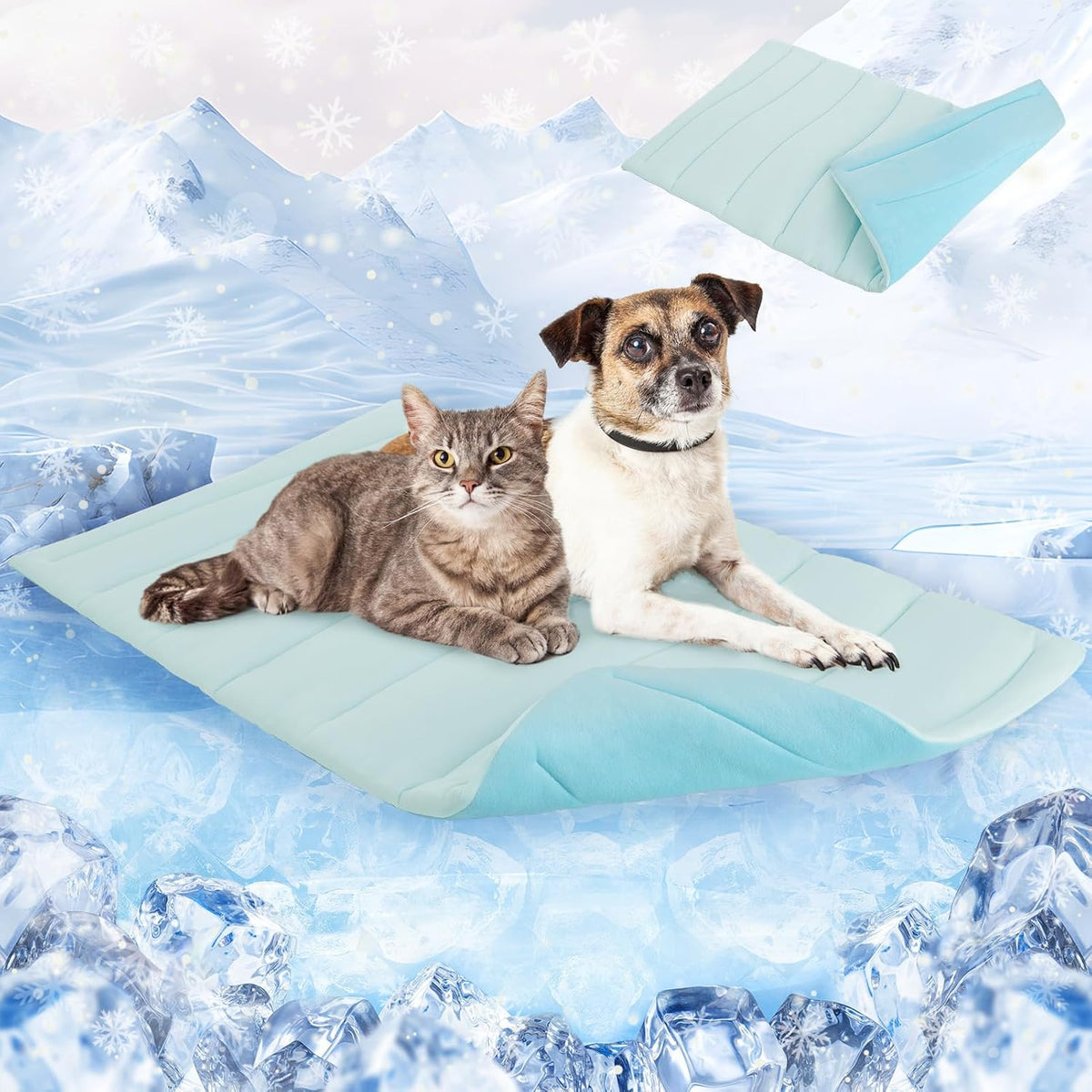 SCENEREAL Dog Cooling Mat for Crate, Thicken Self-Cooling Dog Pad Reversible (Cool & Warm), 36"X23" Pet Cool Bed for M Large XL Dogs,Kennel Sofa Mats Machine Washable, Durable Non-Toxic Gel, Outdoor