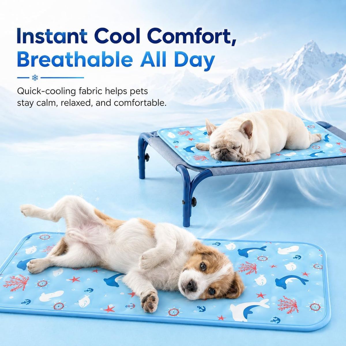 Dog Cooling Mat Gel for Indoor & Outdoor, Waterproof Non-Toxic Cooling Pad