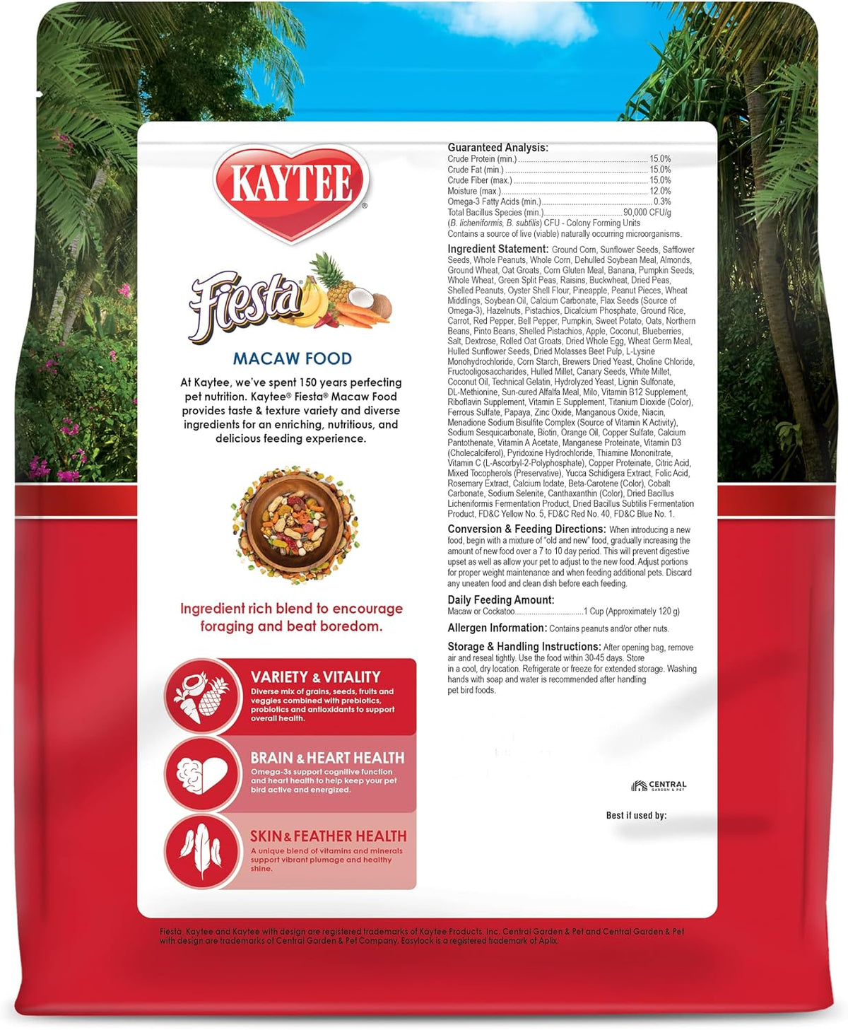 Kaytee Fiesta Macaw Food, Nutritious and Fun Blend, 4.5 Pounds