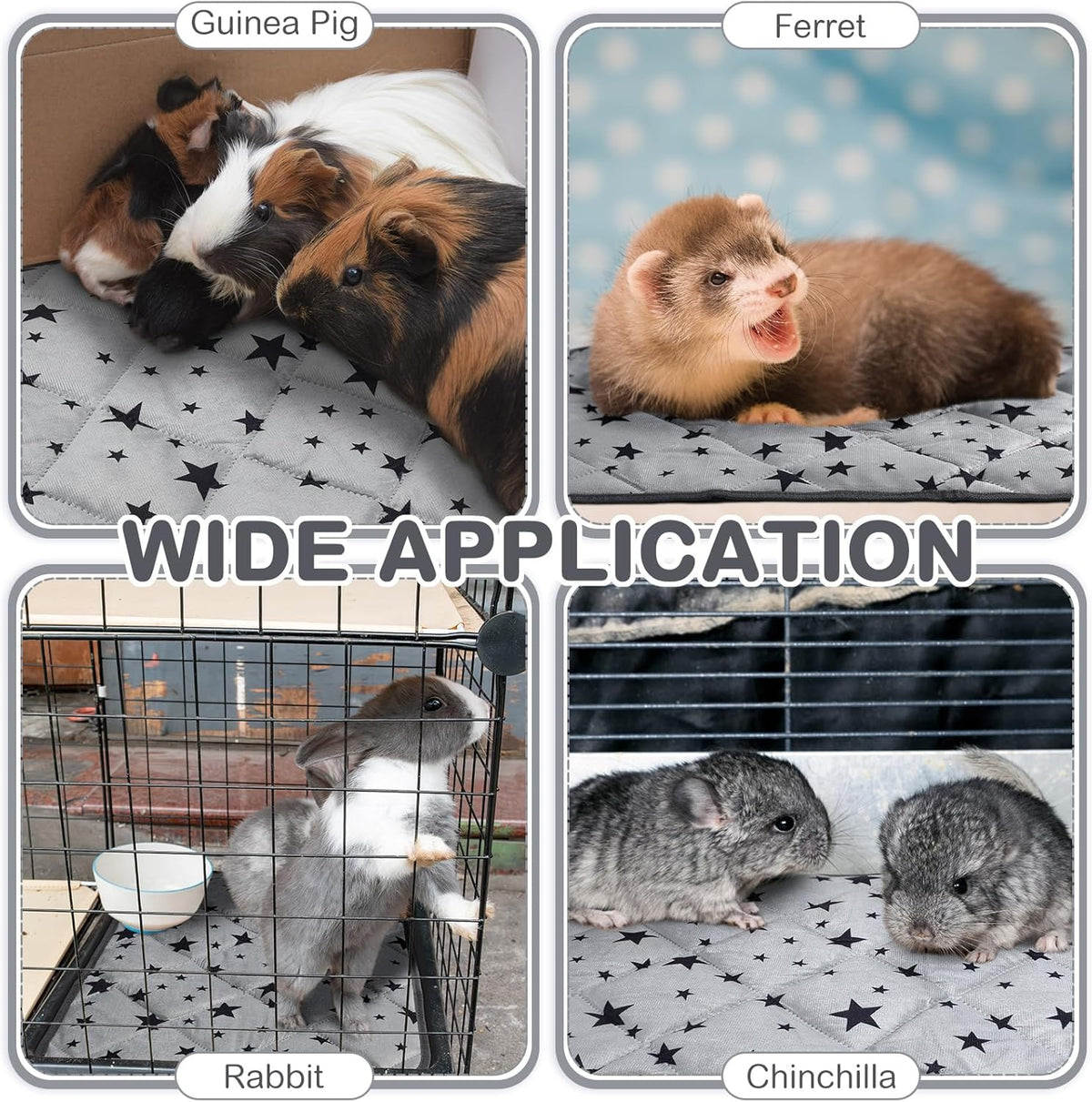 Namalu 4 Pack Self Warming Cat Bed Self Heating Cat Mat Star Pattern Soft Dog Crate Pad Thermal Pet Mat anti Slip Kennel Dog Washable Warming Bed for Outdoor Indoor(18 X 24 Inch,Gray)