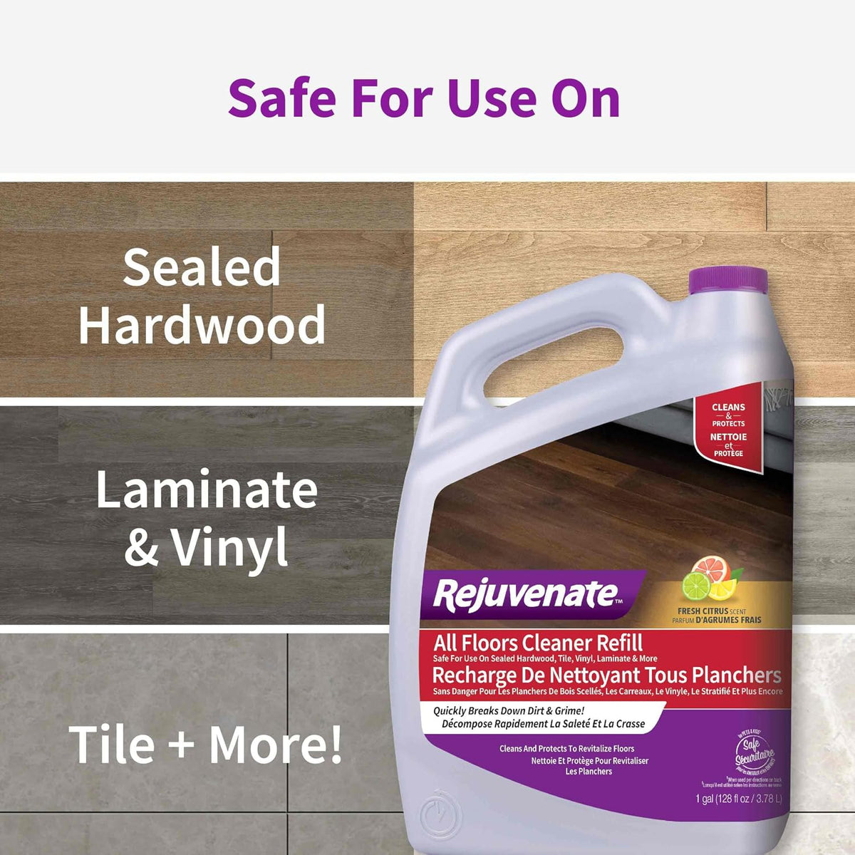 Rejuvenate All Floors Cleaner Refill 1 Gal, Fresh Citrus Scent