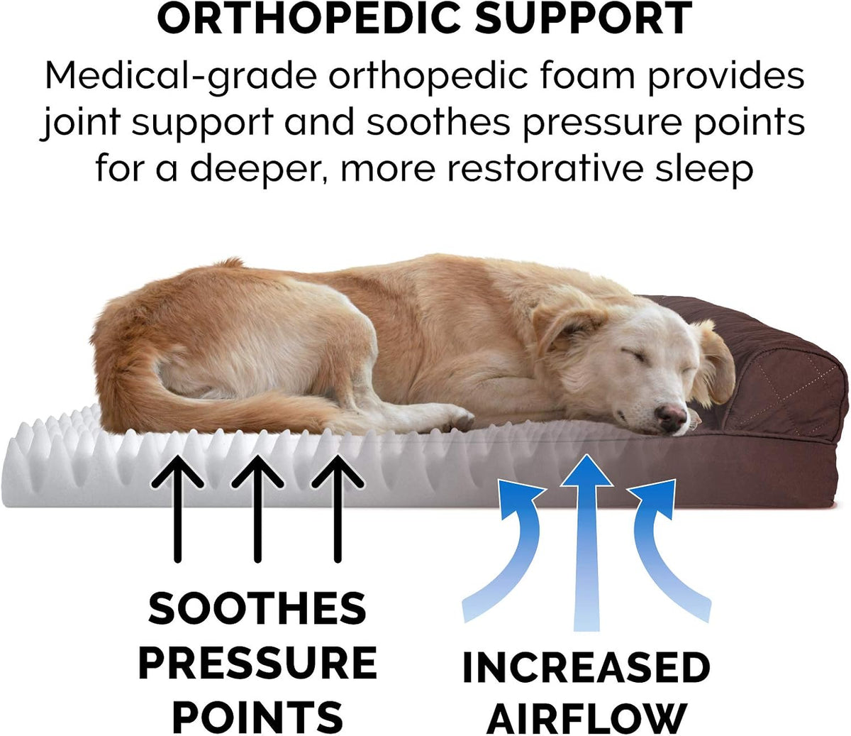 Furhaven Soft, Orthopedic Foam Sofa Dog Bed with Washable & Removable Cover - Quilted - Coffee, Dogs up to 35 Lbs - Medium