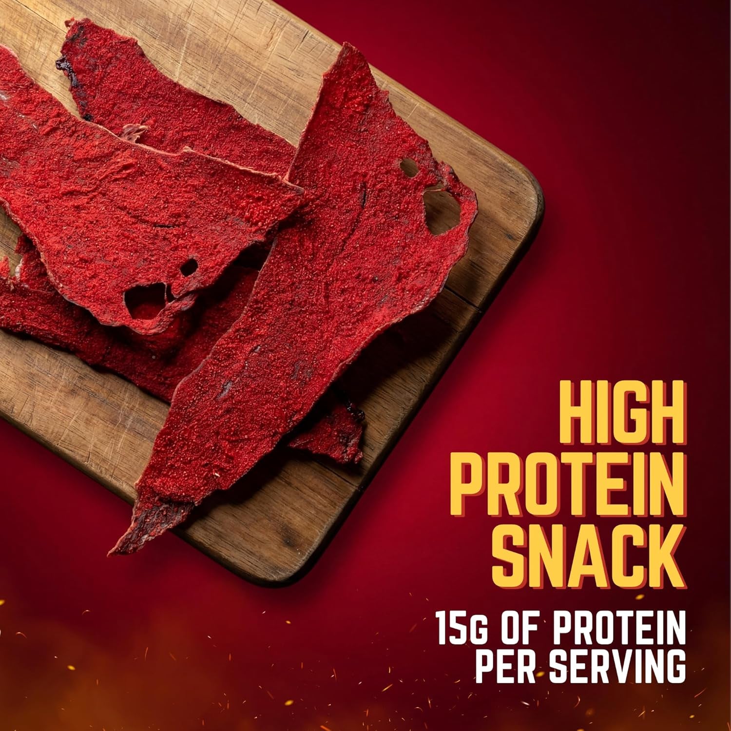 Tizon Lumbre Carne Seca - Spicy Fuego Beef Jerky Snack, Premium Mexican-Style Dried Beef, 2Oz Resealable Pouch, No Added Hormones, USA Made