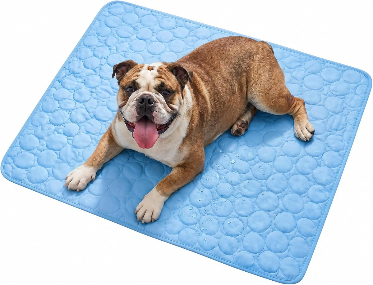 Dog Cooling Mat, 40'' × 30'' Self Cooling Pad for Dogs and Cats, No Water Gel or Freezing Needed, Washable Breathable Summer Mat for Crate Kennel Car Sofa Bed Floor, Indoor Outdoor Use