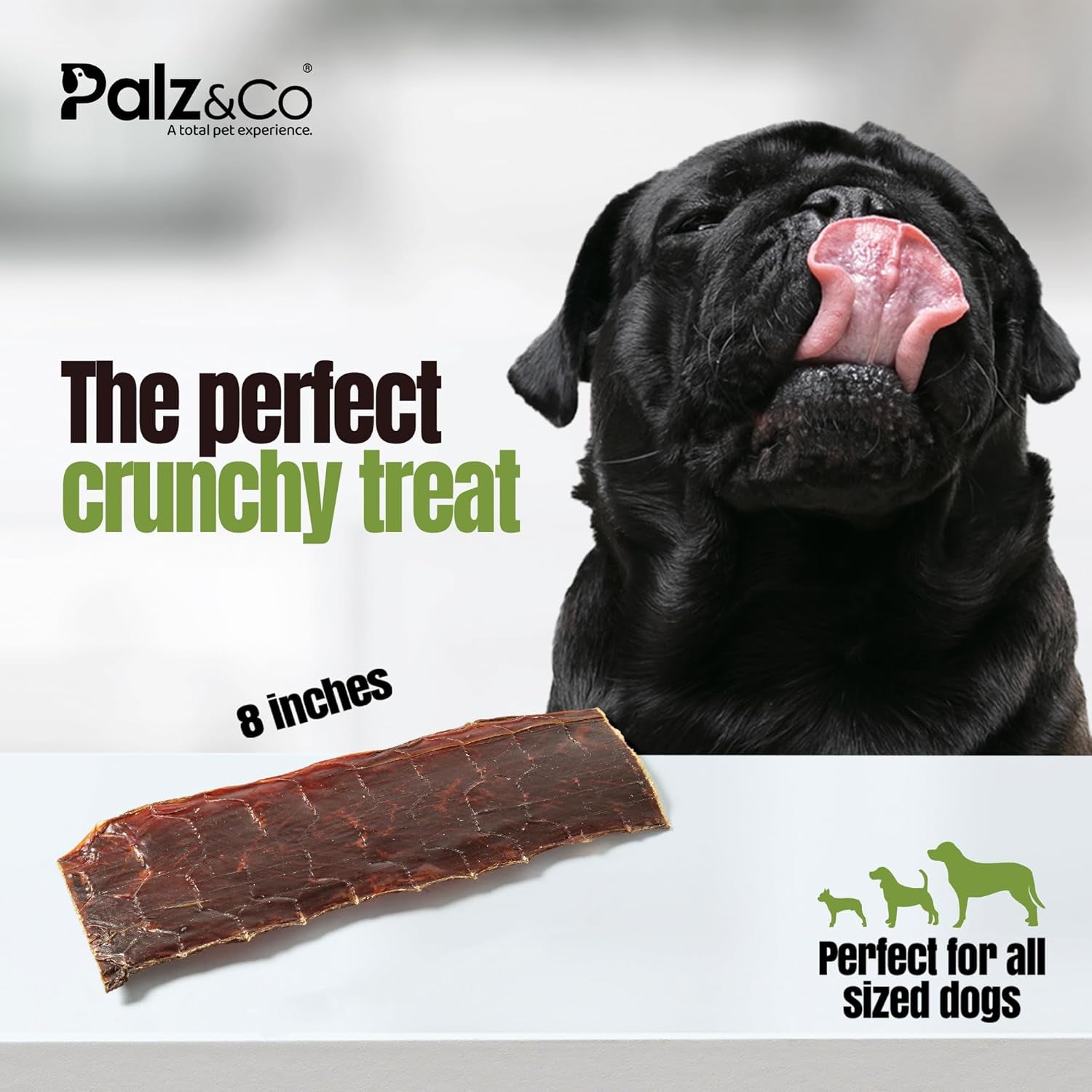 Palz&Co Moodog Beef Gullet Strips 8" for Dogs - High-Protein Chews, Supports Joint Health and Dental Hygiene, Easily Digestible, 5-Pack
