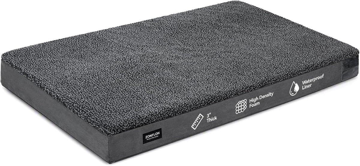 Orthopedic Dog Bed Crate Pad with Waterproof Liner 41X27, Fit 42" Crate