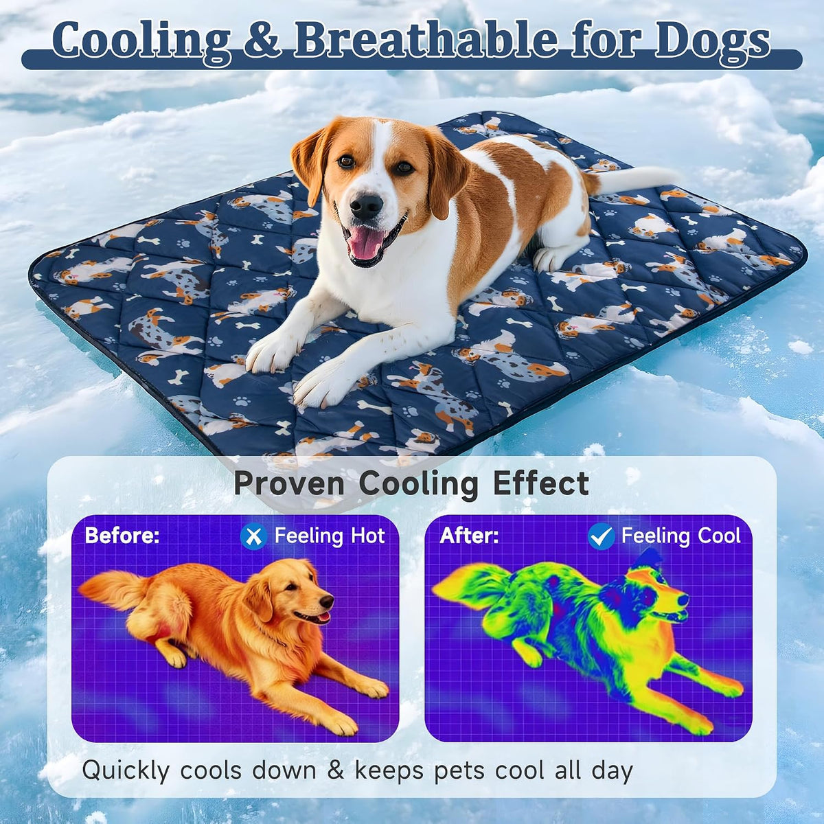 Dog Cooling Mat, Premium Lightweight Pet Cooling Blanket Bed Cover for Dogs, Cat, Puppies | Ice Silk Cooling Pad for Dogs Furniture Protector | Machine Washable Pet Blanket, 28''X40''
