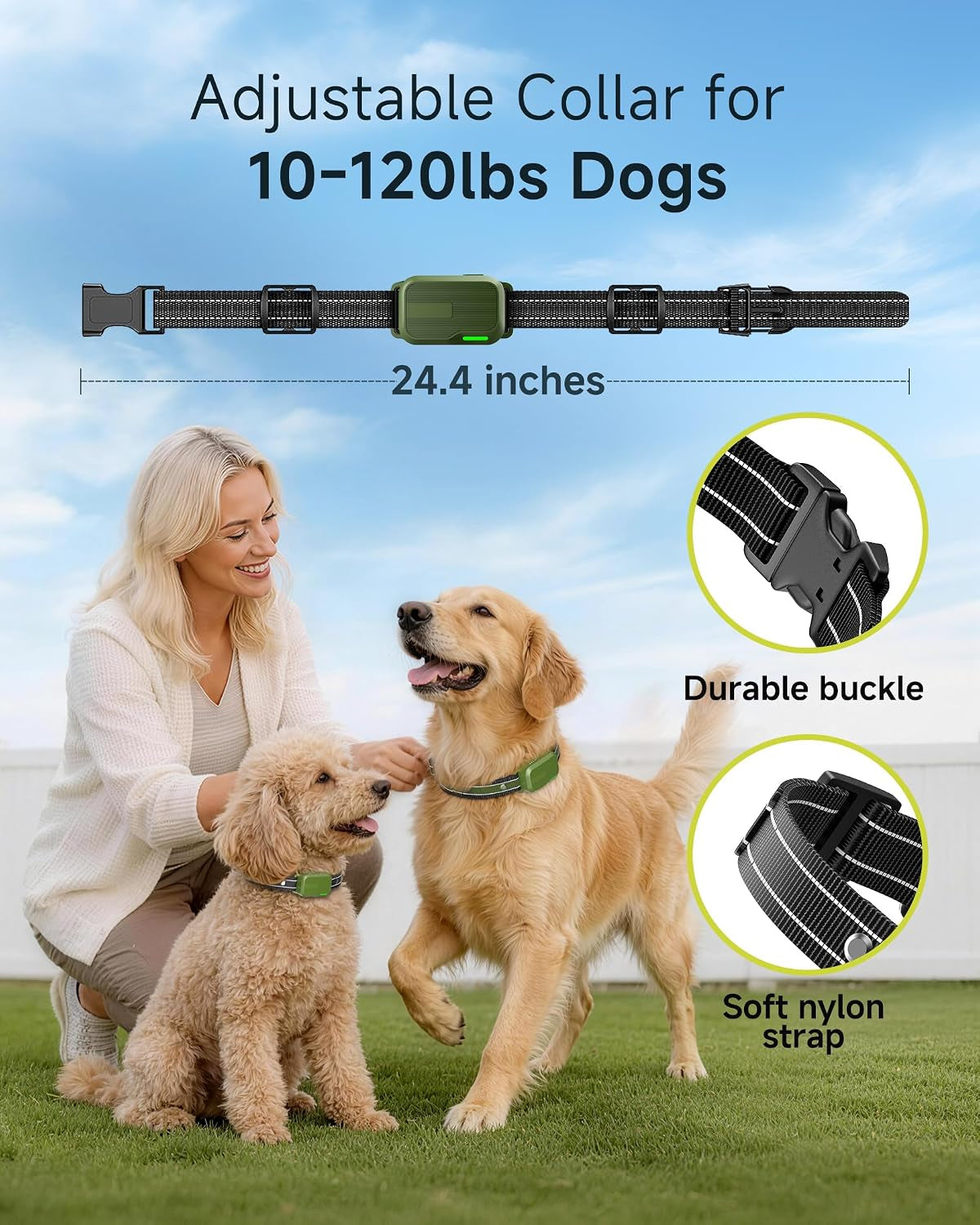 Shock Collar for 2 Dogs, 4500FT Training Collar with Remote for 10-120Lbs