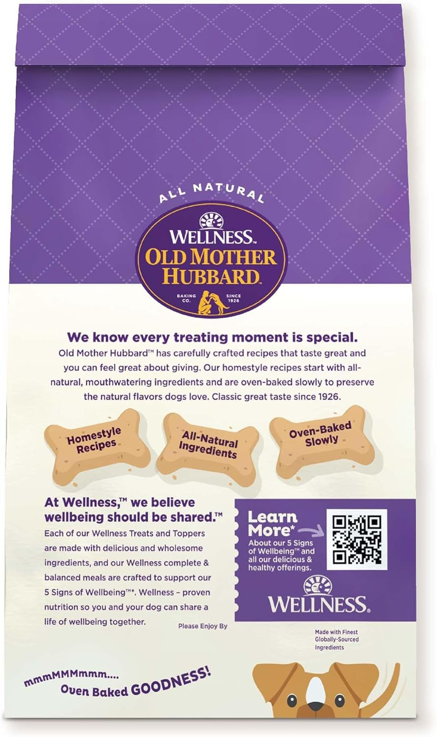 Wellness Old Mother Hubbard Classic Grain Free P-Nuttier'N Nanners Dog Biscuits, Natural Training Treats, Peanut Butter and Banana Flavor, Mini Size. 16 Oz Bag