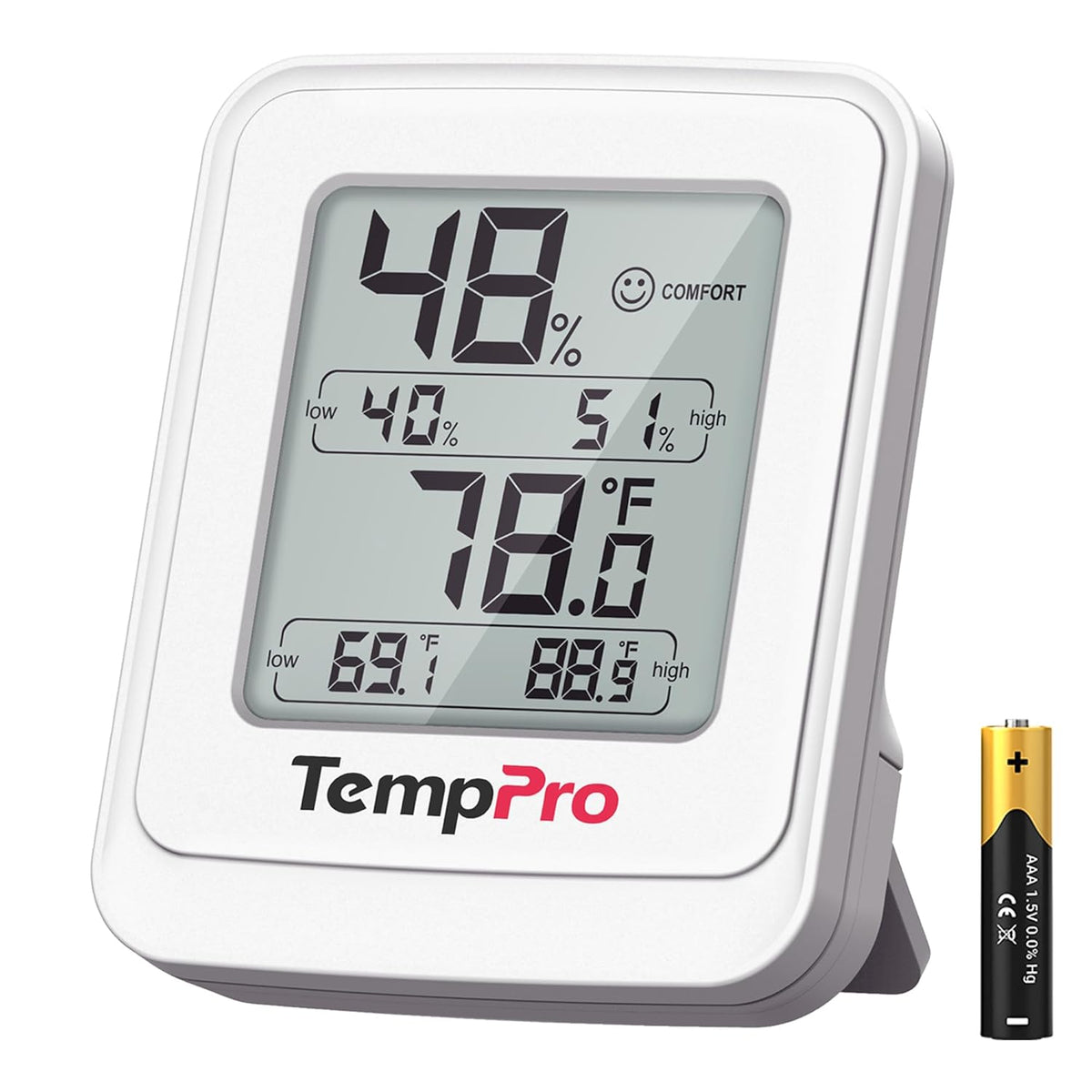 Temppro Tempair Digital Hygrometer Indoor Thermometer with IPX5 Waterproof
