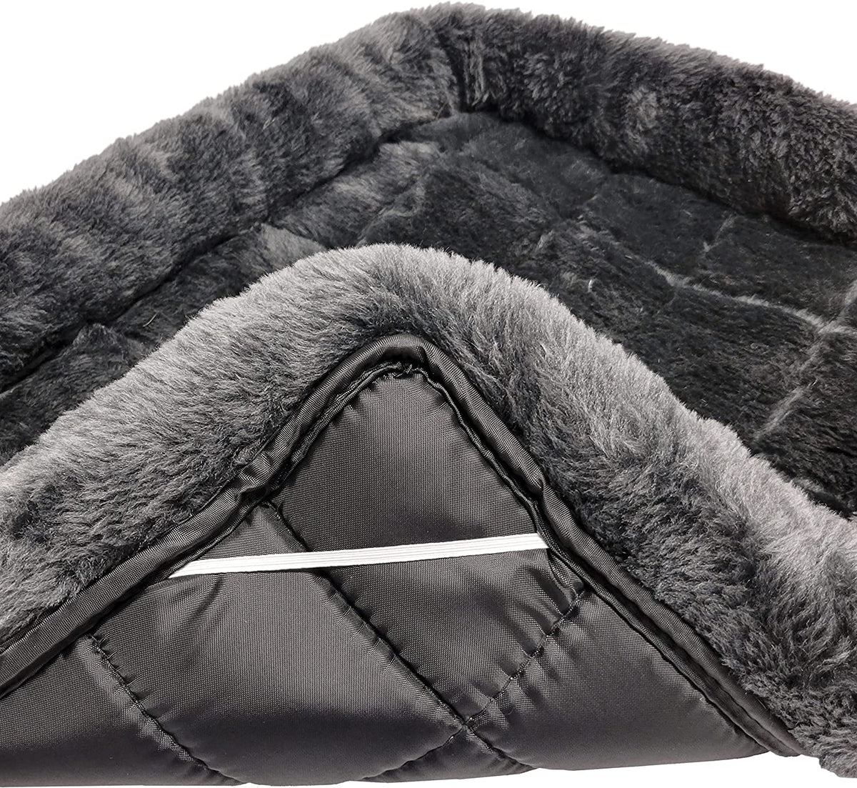 Midwest Homes for Pets Quiettime XXS Dog Bed - Gray Faux Fur Bolster, Ultra-Soft and Machine Washable, Fits 18-Inch Crates and Carriers, for Small Dogs and Cats