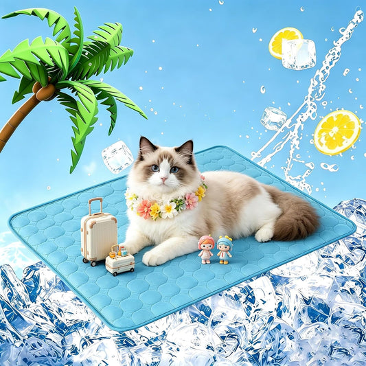 Dog Cooling Mat, 24”X20” Arc Chill Ice Silk Cooling Pad for Dogs, Q-MAX > 0.5 Cool Summer Pet Sleeping Mat, Hydrophobic Washable Non-Slip Mat, Non-Toxic All-Season Use & Portable for Travel
