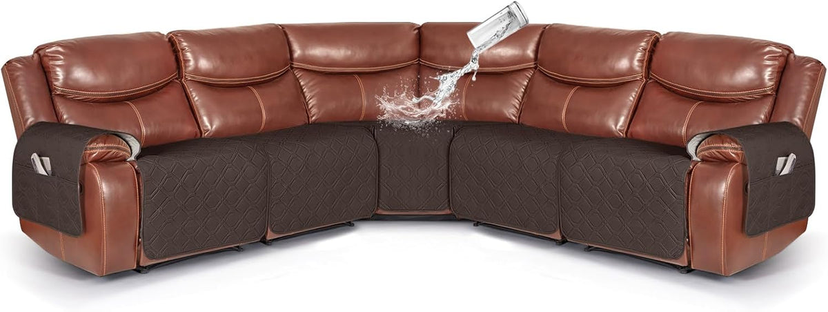 VANSOFY Waterproof Recliner Sectional Couch Covers, 5 Seat Recliner Cover