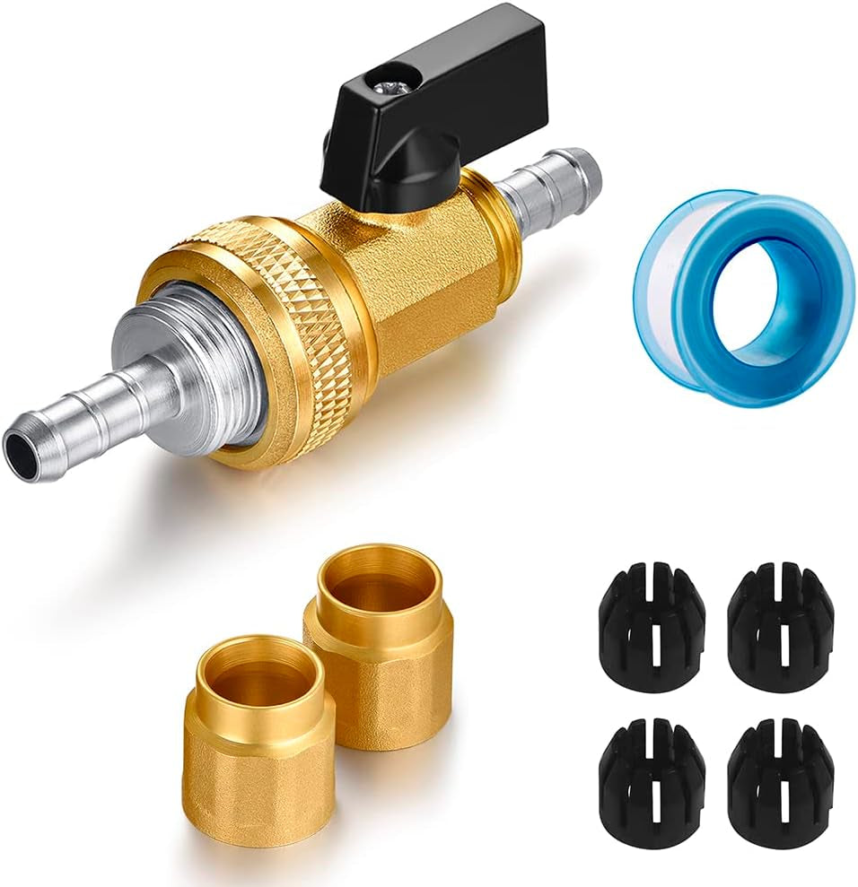 Garden Telescopic Hose End Adapter with Shut off Valve,Garden Retractable Hose End Fittings Kit,Suitable for Flexible Telescopic Hose Repair Connector Brass Shut off Valve 1Set