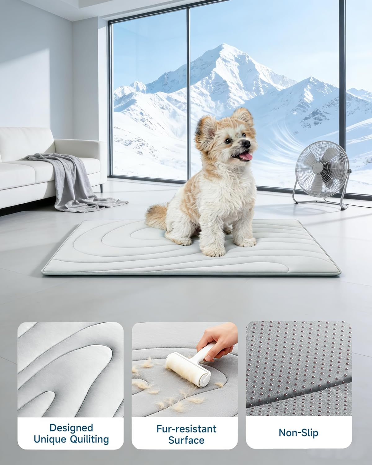 Cooling Mat for Dogs, 36"X23" Washable Pet Cooling Pad, Small & Medium Dogs