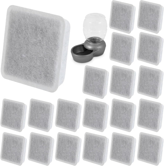 20 Pcs Dog Water Filter Replacement, Pet Fountain Charcoal Cat Water Bowl Dispenser Filter Fit for Gravity Waterers