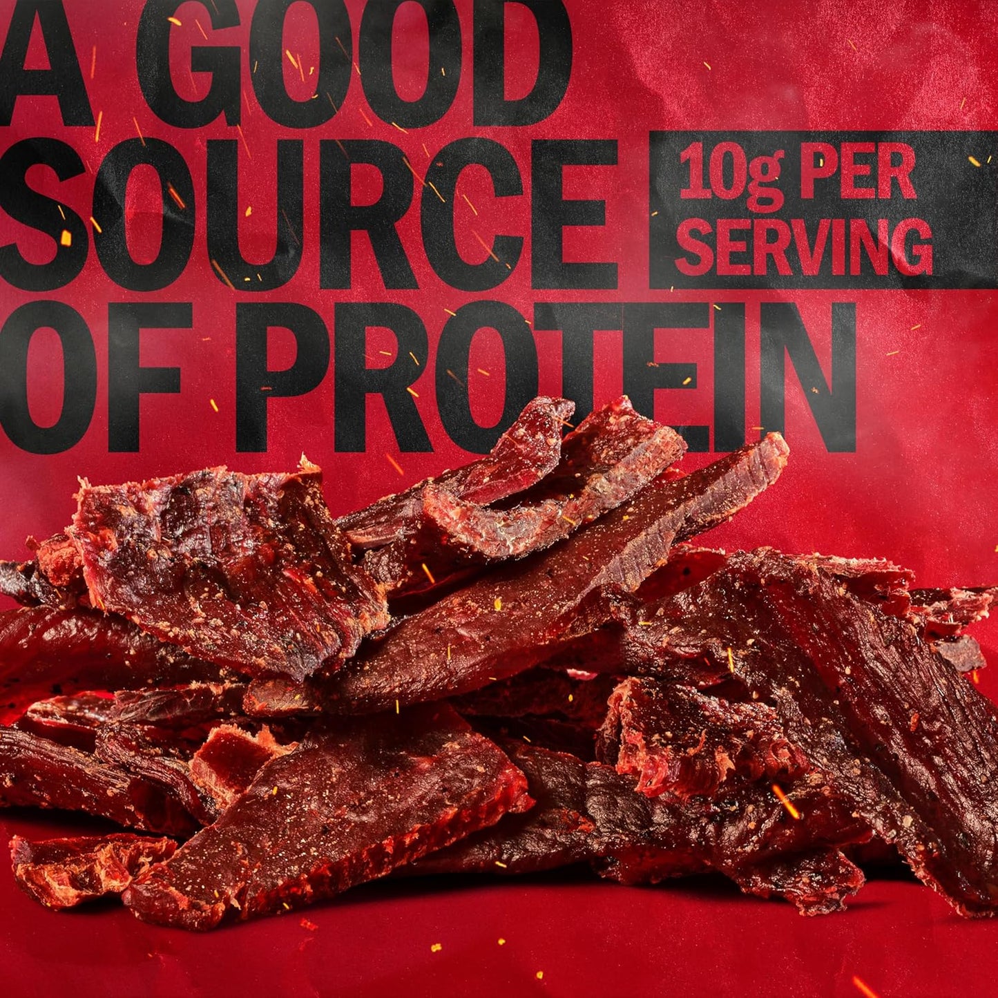 Jack Link'S Beef Jerky Half Pounder - Original - Made with 100% Real Beef - Ready to Eat Real Meat Protein Snacks - 10G Protein per Serving - 8 Oz Large Jerky Bag